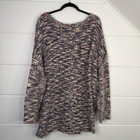 Torrid 5X Drop Shoulder Sweater Multicolor Stripe Popcorn Knit Long Sleeve - Picture 3 of 9